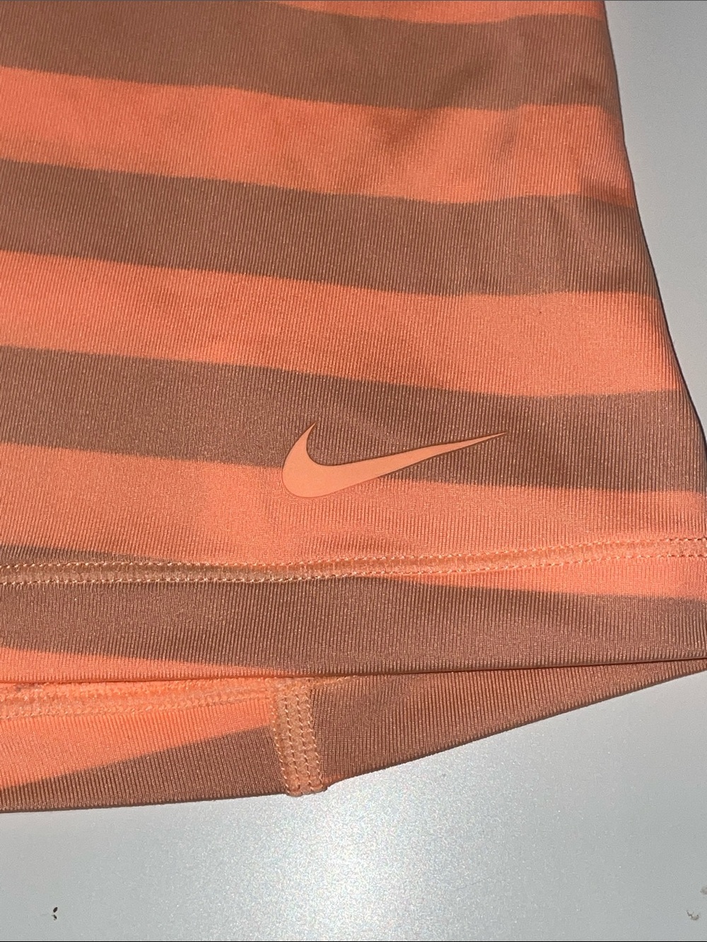 Nike Dry Fit Peach and Brown Striped Performance Tank - Picture 2 of 7